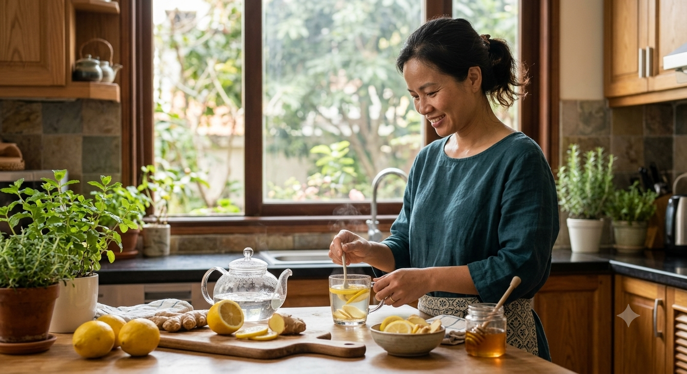 Nước chanh gừng tốt cho sức khỏe nhưng cũng cần lưu ý khi uống. Ảnh minh họa AI