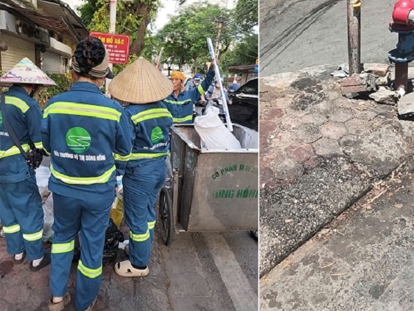 Hình ảnh xử lý rác thải tại số 66