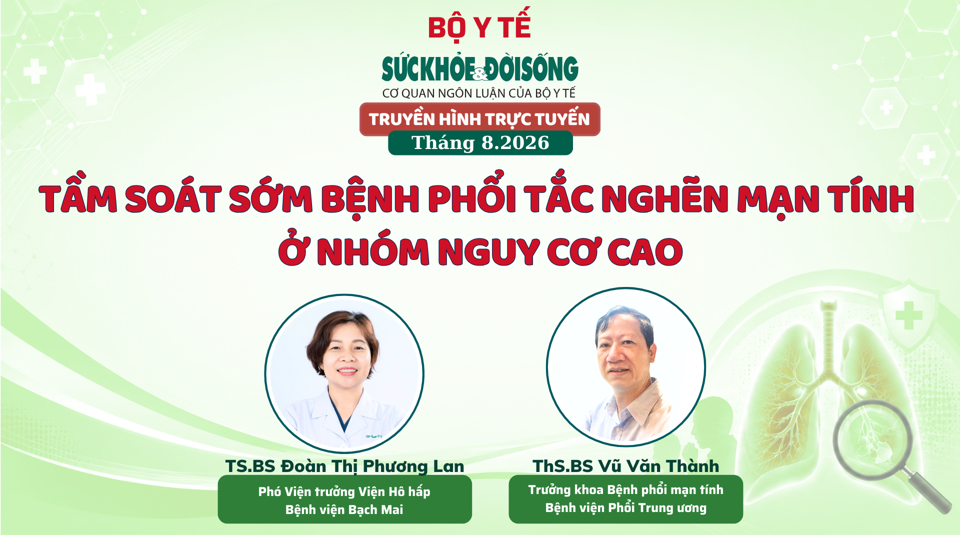 Truyền hình trực tuyến: "TẦM SOÁT SỚM BỆNH PHỔI TẮC NGHẼN MẠN TÍNH Ở NHÓM NGUY CƠ CAO" - Ảnh 1.