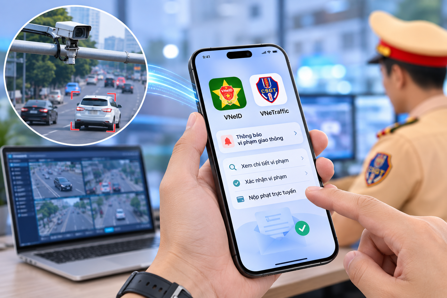 Quy Trình Xử Lý Vi Phạm Giao Thông Sẽ Được Đơn Giản Hóa Qua VNeID
