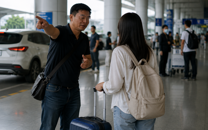 Phạt nặng hành vi chèo kéo khách tại sân bay Nội Bài - Ảnh 1.