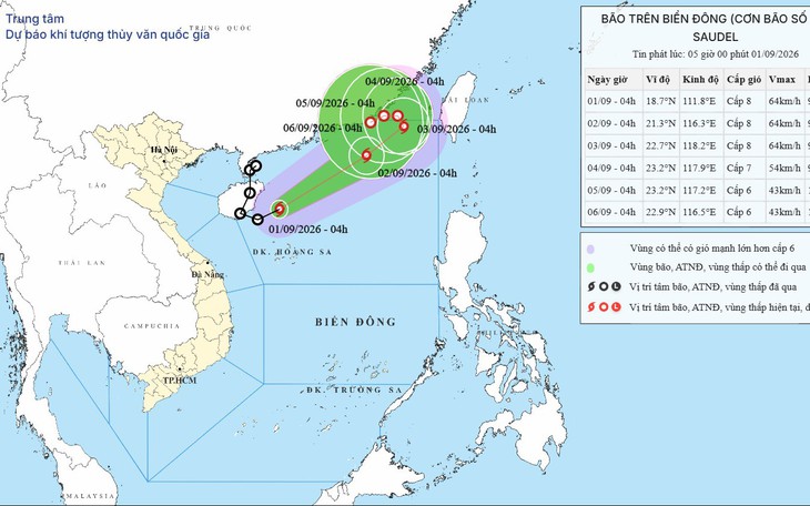 Biển Đông đón bão số 5, liên tục đổi hướng