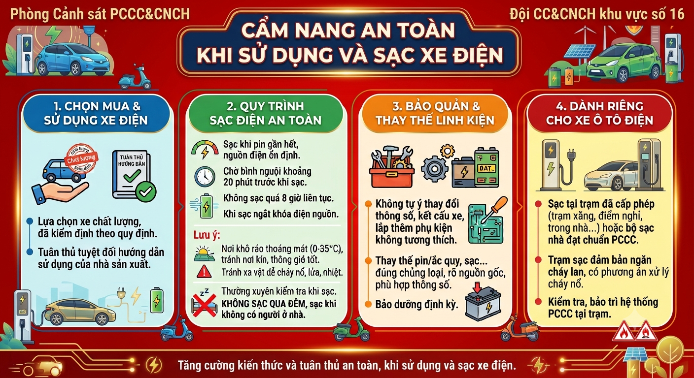 An toàn khi sạc pin cho xe điện: Hướng dẫn tránh cháy nổ và sự cố